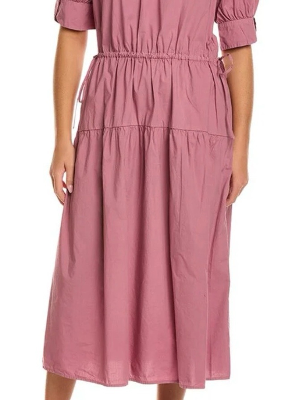 Velvet by Graham & Spencer Lianna Puff Sleeve Women’s Midi Skirt in Dusty Rose
